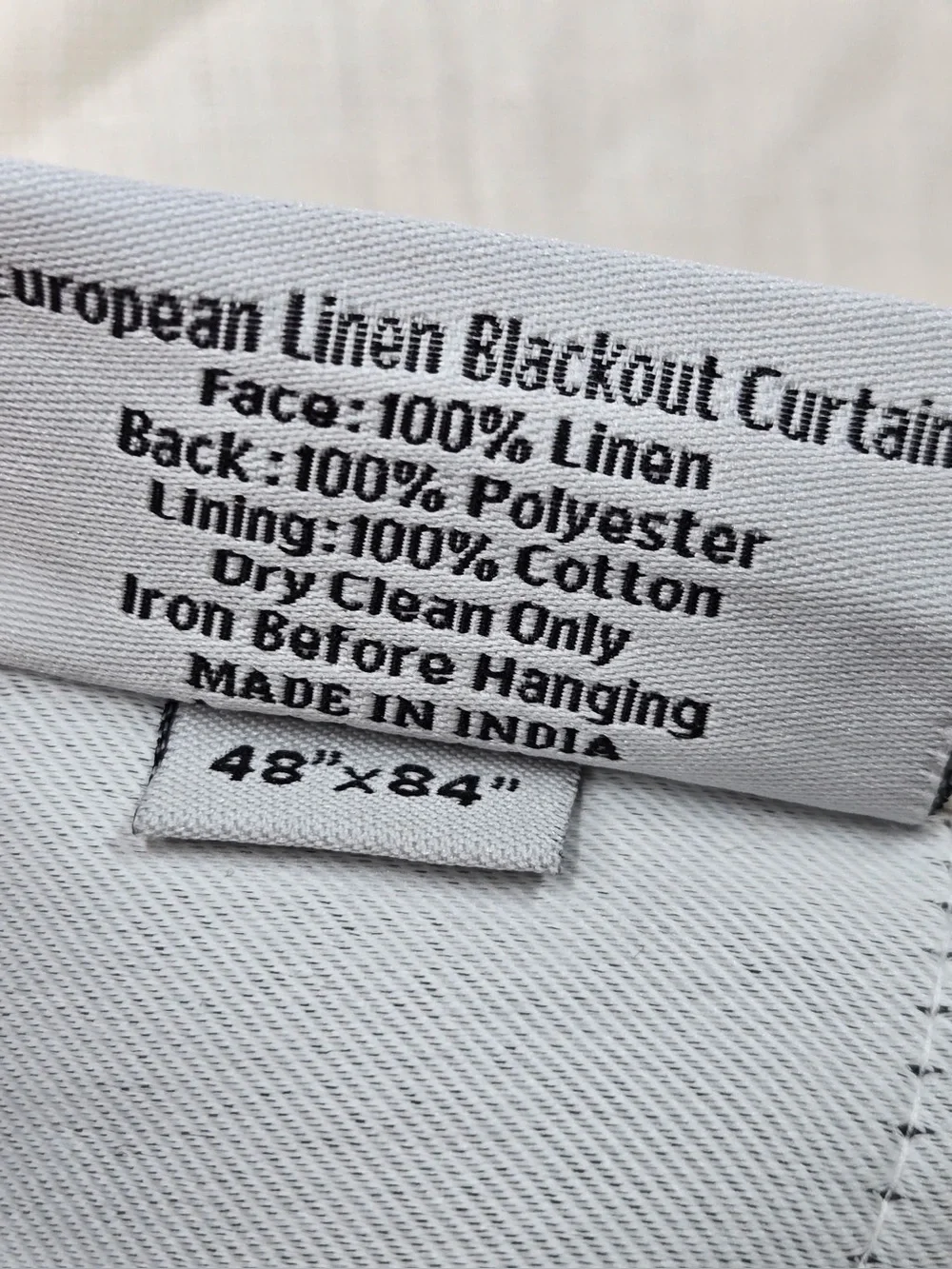 NWT QUINCE Set Of 2 48x84 European Linen True Blackout Curtains Cream 0677